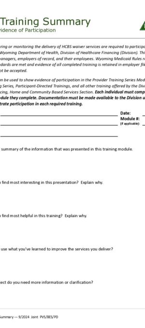 HCBS JEX24-Training Summary.docx