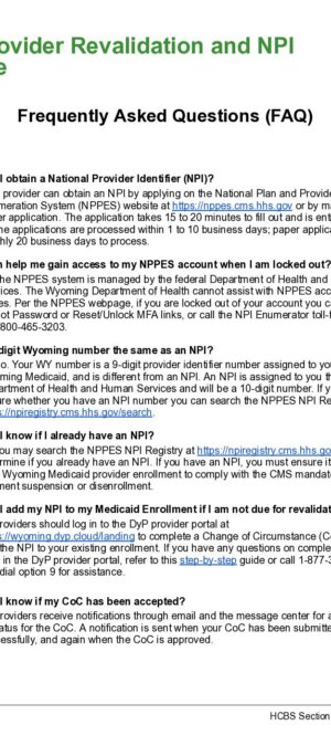 Revalidation and NPI FAQ &ndash; A
